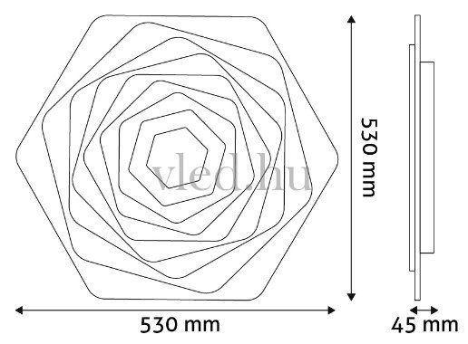 Avide Design Mennyezeti LED Lámpa Atina 85W, vezeték nélküli RF Távirányítóval, állítható színhőmérséklet és fényerő - A4708