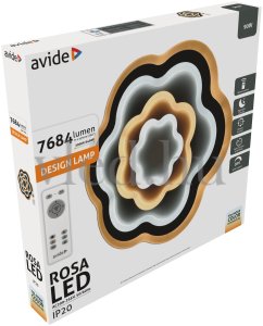 Avide Design Mennyezeti LED Lámpa Rosa 90W, vezeték nélküli RF Távirányítóval, állítható színhőmérséklet és fényerő - A3281?new=3