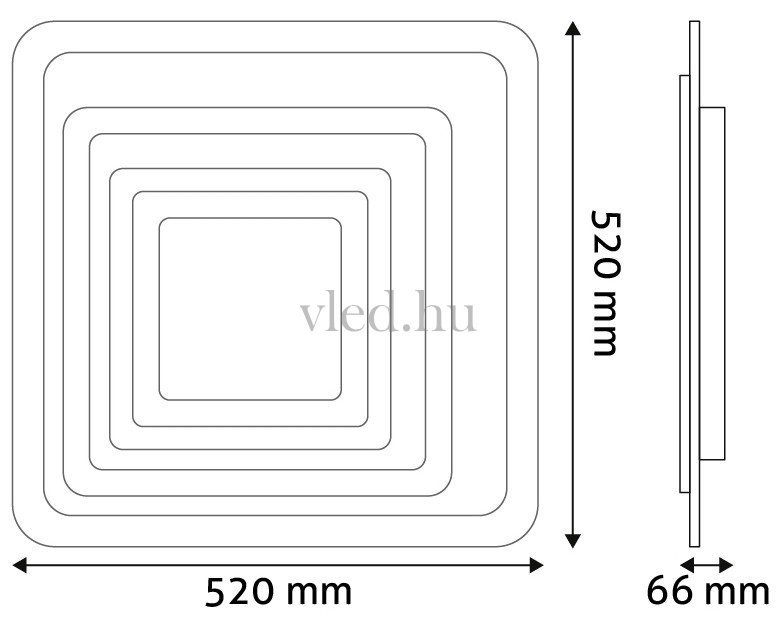 Avide Design Mennyezeti LED Lámpa Nansy 82W, vezeték nélküli RF Távirányítóval, állítható színhőmérséklet és fényerő - A3923